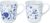 Kaneshotouki Indigo Arabesque Snoopy Mug Set, Arabesque/Grape, Gift, 2 x 0.63L Porcelain Mugs