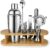 Cocktail Shaker Set Bartender Set with Stand, Stainless Steel Drink Mixer Set with All Essential Accessories, Professional Bar Tool Set, Bartending Kit, Gifts for Home Bar and Men, Dad, Women