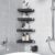 Sotfamily Shower Caddy Corner, 4 Pack Adhesive Corner Shower Shelves for Bathroom Organizers and Storage, Rust Free Plastic Rack for Bathroom Accessories & Decor, Black
