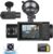 Hodozzy 3 Channel Dash Cam Front and Rear Indoor, 1296P Dash Camera for Cars, Dash Cam Three-Way Triple Camera with IR Night Vision, Loop Recording, G-Sensor, Parking Monitor, SD Card 24H Recording