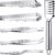 6 Pieces Fish Bone Tweezers Set Includes Stainless Steel Tongs Tweezers Fish Scale Scraper Removers Flat and Slant Tweezers Pliers for Chef Cooking Utensils, Sea Food, Beauty Tools