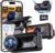 Front & Rear Dash Camera, COOLCRAZY Dash Car Camera 4K/1080P Ultra HD -5G WiFi GPS Built-in Front and Rear Camera, Free 32GB Card, 3″ Screen, Loop Recording,