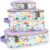 Itzy Ritzy Packing Cubes – Set of 3 Packing Cubes or Travel Organizers; Each Cube Features a Mesh Top, Double Zippers and a Fabric Handle; Purple Dinosaurs