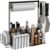 BBQ Caddy, Grill Caddy for Outdoor Grilling with Paper Towel Holder, Grill Utensil Caddy, Outdoor Kitchen Barbecue Accessories for Camper, Tailgate Essentials, Grilling Gifts for Men