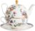 Wedgwood 1069362 Wonderlust Fortune Tableware Set, Tea for One (Tea Pot, Tea Cup & Saucer), 2-Piece Set, for One Person Wedding Gift, Gift