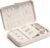 Vlando Jewellery Box for Travel,PU Leather Jewellery Oragnzser,Earrings Necklace Rings Storage for Women Girls Gift (A-Apricot White)
