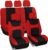 FH Group Car Seat Covers Full Set Red Cloth – Universal Fit, Automotive Seat Covers, Low Back Front Seat Covers, Airbag Compatible, Split Bench Rear Seat, Washable Car Seat Cover for SUV, Sedan, Van