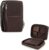 Hiram Pipe Tobacco Case Genuine Leather Tobacco Pipe Storage Box for 2 Pipe Portable Tobacco Smoking Accessories Storage Bag with Zipper Detachable Wrist Strap Design