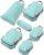 Compression Packing Cubes for Travel – Luggage and Backpack Organizer Packaging Cubes for Clothes (Dusty Teal and White, 6Piece), Dusty Teal and White, 6Piece