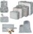 JOPHEK Grey Travel Organiser Set, 9 Pieces: Packing Cubes, Clothes Bags, Shoe Bags, Cosmetic Bag – Waterproof, Lightweight, Durable