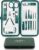 DUAIU Nail Clippers Manicure Set 12PCs Professional Nail Clipper Set Stainless Steel Pedicure Kit for Men Women Nail Care Tools Grooming Kit with Travel Case (Green)