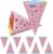 CALLYSONIC Pack of 10 Girls’ Sugar Cone, Foldable School Cone, Girls, Large, Funny Candy Box for Children, Gift Box for School Season, 30 cm Hexagonal Candy Cone, Pink (Pink 2)