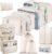 Pack of 10 Suitcase Organiser Set, Packing Cubes for Travel, Clothes Bags, Cosmetics Organiser, Travel Accessories (Beige)