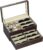 AUTOARK Leather 6 Watch Box Jewelry Case and 9 Piece Eyeglasses Storage and Sunglass Glasses Display Drawer Lockable Case Organizer,Brown,AW-130