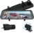 MHCABSR Triple Mirror Dash Cam Rear View Camera, 3 Channel 9.6 Inch Touchscreen, Waterproof Reversing Camera with Front Camera, 360° in Car Camera with Loop Recording, G-Sensor, Parking Aid