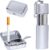 Pocket Ashtray, Odour-Proof Travel with Hook, Mini Pocket Ashtray Odour-Proof for Smokers, Portable Travel Ashtray for On the Go, Heat-Resistant Mobile 2 Pack (Silver + Silver)