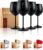 Gusto Nostro Stainless Steel Wine Glass – 18 oz – Unbreakable Black Wine Glasses for Travel, Camping and Pool – Fancy, Unique and Cool Portable Metal Wine Glass for Outdoor Events, Picnics (Set of 4)