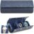 Hiram Genuine Leather Watch Case for 3 Watches, Handmade Genuine Saffiano Leather Travel Watch, Portable Case with Removable Cushion, Snag Mounting Design (Blue)