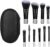 10 Pcs Mini Travel Makeup Brush Set With Pouch Black Portable Travel Size Makeup Brushes Professional Cosmetic Brush Travel Essentials kits for Brush Blush Powder Eye Shadow Women Girls