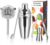 Cocktail Shaker Set, 5 Pieces Stainless Steel Cocktail Bar Cocktail Shaker Kit with Recipe Book, 750 ml Premium Bartender Set with Measuring Cup and Bar Spoon Cocktail Starter Set for Home, Bar