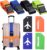 Vinabo 4-Pack Adjustable Luggage Straps with Buckle, 4 Travel Suitcase Belts, 4 Luggage Tags with Name & Address for Safe Travel