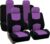 FH Group Car Seat Covers Full Set Cloth – Universal Fit Automotive Seat Covers, Low Back Front Seat Covers, Solid Back Seat Cover, Washable Car Seat Cover for SUV, Sedan and Van Purple