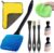 SacJkt Car Detailing Brushes, Car Interior Cleaning Kit, 5pcs Car Cleaning Brushes with Absorbent Microfibre Cloth for Dashboard, Air Outlet, Car Cleaning Tools for Windshield