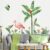 decalmile Tropical Leaves Wall Decals Flamingo Green Plants Wall Stickers Living Room Bedroom Sofa TV Background Wall Decor