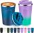 Volhoply 12 oz Double Wall Insulated Vacuum Travel Coffee Mugs with Flip Lid Bulk 2 Pack,Reusable Stainless Steel Leak Proof Coffee Cup,Portable Cafe Thermal Tumbler for Hot & Cold Drinks(Mix,2 Set)