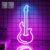 CooPark Guitar Neon Sign, LED Art Wall Decor Neon Light with USB Powered Dimmable, Studio Music Lover Party Bar Bedroom Decoration, Creative Gifts for Birthday Christmas Friend Children(Blue+Rose Red)