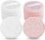 Sibba Pack of 12 Blush Loose Powder Puff Women Face Adjustment Body Makeup Soft Velour Sponge Beauty Blender Mini Portable Finger Applicator Holder Small Fluffy Highlighter (White Pink)