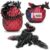 Articulated Dragon with Wings and His Egg, 3D Print Universe Fantasy Fidget Toy Toy Gift Idea Unique Decoration Home Bedroom Living Room Kids (Black+Black+Red)