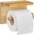 Relaxdays Toilet Roll, Wall Shelf, Phone Holder, Bathroom, Wooden, Storage, Ba, HxWxD: 12x16x10.3 cm, Natural, Bamboo, 12 x 16 x 10.3 cm