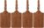 Teskyer Pack of 4 Suitcase Tags, Suitcase Tags, Air Travel, PU Leather, Toughened Quick Identification, Privacy Protection, Luggage Tag, with Address Label, Brown