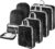 Decovoy Compression Packing Cubes, 7PCS Black Packing Cubes for Suitcases, Suitcase Organiser Bags Set for Suitcases Backpack Carry On Luggage, Storage Packing Cube Bags for Travel and Home Storage