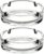 Fargus Glass Ashtrays for Cigarettes, Portable Decorative Modern Ashtray for Home Office Indoor Outdoor Patio Use, Fancy Cute Cool Ash Tray, Pack of 2 (Clear)