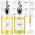 Spaceneat Olive Oil Dispenser Bottle – Includes 55 Kitchen Essential Labels – Cooking Oil Bottles for Kitchen, Coffee Syrup Dispenser – Pourer Spout with 11.8 fl oz Glass Container Cruet – 2pcs Silver
