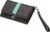 Drew Lennox Luxury Womens Clutch Bag and Travel Wallet in Sumptuous Genuine British Leather. Fashion and Practicality in one- the “Ready” hand crafted in Charcoal Black with Turquoise Blue Accent