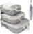 Suitcase Organiser Packing Cubes Compression Suitcase Organiser Set Waterproof Suitcase Organiser Packing Bags for Suitcases Travel Essentials Expandable Travel Pack Organiser for Hand Luggage, Grey,
