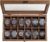 SONGMICS Watch Box with 12 Slots, Watch Case, Solid Wood Watch Box Organiser with Large Glass Lid, Watch Display Box with Removable Pillows, Gift Idea, Rustic Walnut JOW120K01