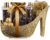 accentra Luxury Bath Set Gift Set in Beautiful Gold Glitter Pumps, 9-Piece Luxury Beauty Set, Shower Set – For a Relaxed Spa Experience
