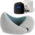 OSTRICHPILLOW GO Travel Pillow with Memory Foam for Airplanes, Car, Neck Support for Flying, Power Nap Pillow, Travel Accessories for Women and Men – Colour Blue Reef