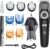 BarberBoss 3 in 1 Facial Grooming Kit, Hair, Detail & Beard Trimmer, Men’s Hair Clipper, Precision Control Dial, 4 Guide Combs, USB Rechargeable, LED Display, 100% Waterproof, QR-6086