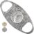 Scott & Webber® – Cigar Cutter with Double Blade Made of Stainless Steel – Cigar Accessories for Large Ring Sizer – Includes Leather case and Elegant Packaging (Silver)