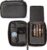 The Flint Travel Leather Cigar Case by Klaro – 5 Cigars, 2 Accessory Pockets, Humidification Pocket, Internal Hard-Shell Protection