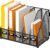 DALTACK Desk Organizers Metal Desk Magazine File Holder with 5 Vertical Compartments Folder Storage for Office Home School Organization, Black