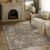 HUGEAR Machine Washable Entryway 60x90cm Door Mat Low Pile Rug Brown Vintage Modern Boho Kitchen Distressed Non Slip Carpet Indoor Retro Floral Accent Throw Small Rugs for Bathroom Office Bedroom