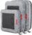 LeanTravel Compression Packing Cubes for Travel Organizers with Double Zipper (3-Pack (2L+1M), Grey)